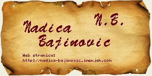Nadica Bajinović vizit kartica